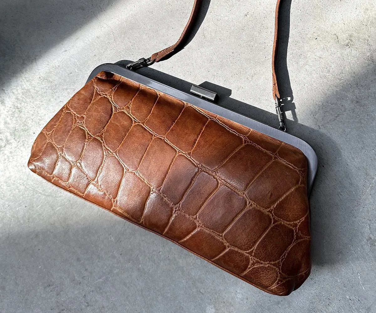 Leren Clutch - Cherice - Donkerbruin - Afbeelding 2