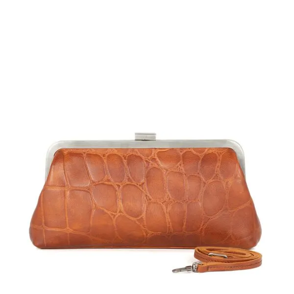 Leren Clutch - Cherice - Brandy Cognac