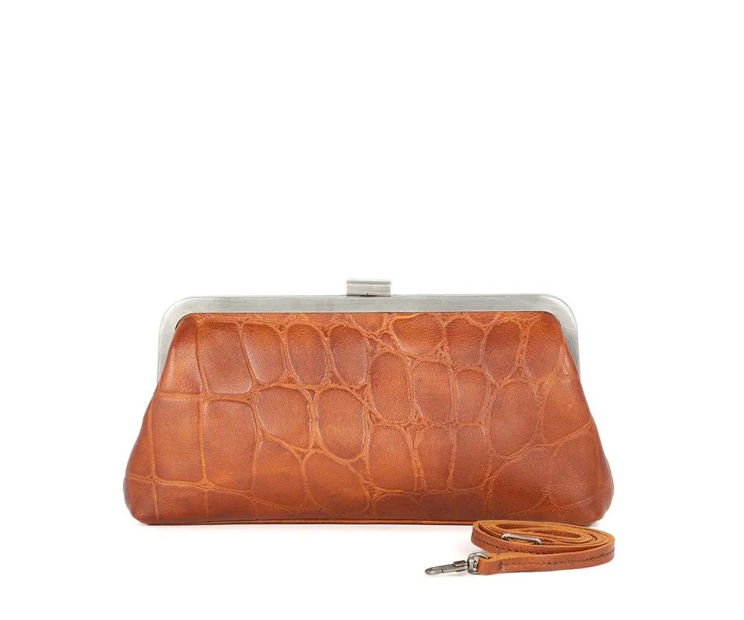 Leren Clutch - Cherice - Brandy Cognac