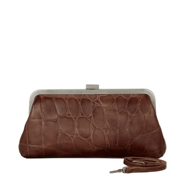 Leren Clutch - Cherice - Donkerbruin