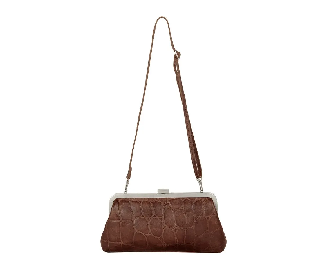 Leren Clutch - Cherice - Donkerbruin - Afbeelding 6