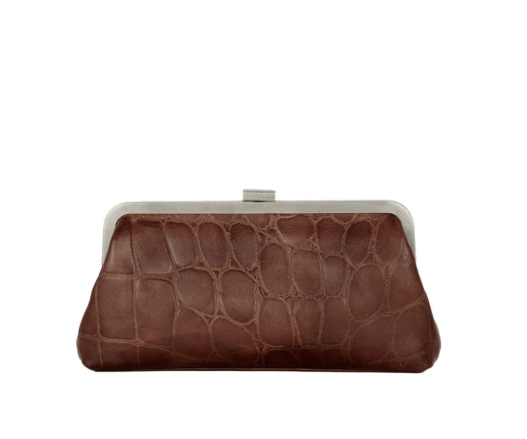 Leren Clutch - Cherice - Donkerbruin - Afbeelding 7