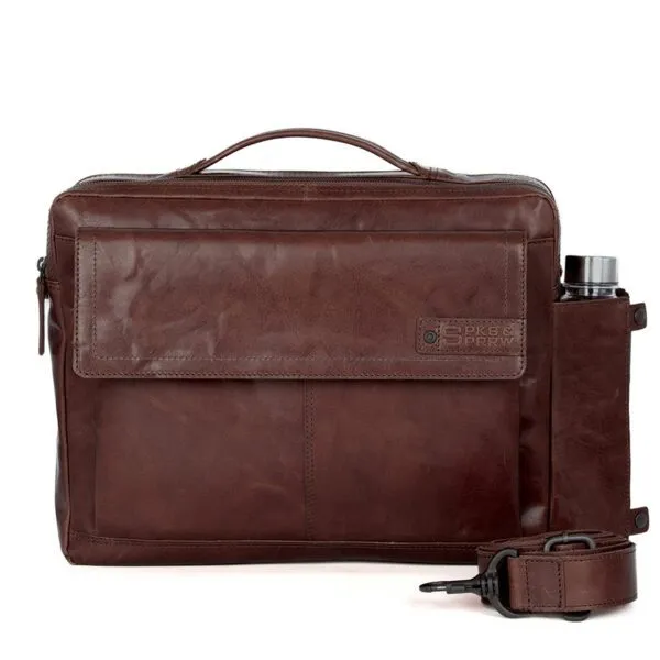Leren Laptoptas - 15.6 inch - Henry - Donkerbruin